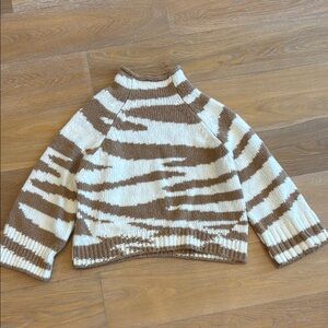 A.L.C. Brown and Cream Zebra print Sweater